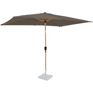 VONROC Parasol Rapallo 200x300cm - Premium rektangulær parasol - trælook   Taupe