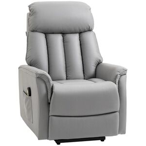Rootz Living Rootz Stand-up Chair - Afslapningsstol - Tv-stol - Inklusiv kabelfjernbetjening - 1 sidelomme - Grå - 80 x 94 x 104 cm