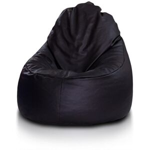 Viking Sækkestol beanbag sort kunstlæder - 75x70x30 cm - Loungestol siddehynde