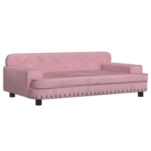 vidaXL sofa til børn 90x53x30 cm velour lyserød