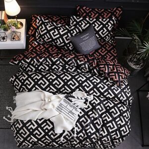 shopnbutik Luxury Bedding Black Marble Pattern Set Sanded Printed Quilt Cover Pillowcase, Size:200x230cm(Louis)