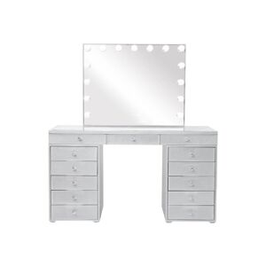 Bright Beauty Vanity - hollywood sminkebord - hollywood toiletbord - make up spejl- 13 skuffer - hvid