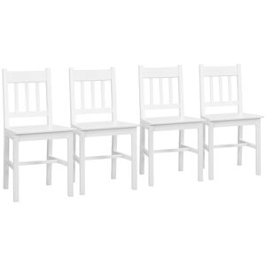 Rootz Living Rootz Spisestuestole - Køkkenstole - Massivt træ - Vandafvisende - 4 træstole - Fyrretræ - Hvid - 41 Cm X 46,5 Cm X 85,5 Cm