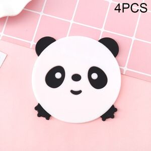 shopnbutik 4 PCS Cartoon Coffee Silicone Cup Mat Placemat Drink Coaster Kitchen Table Pad(Black)