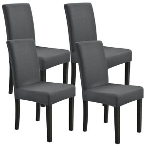 [neu.haus]® Stolbetræk sæt - 4 stk. - mørkegrå - stretch materiale til stol af forskellige størrelser