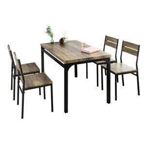 SoBuy Køkkenbord med 4 skamler Køkkenbord Spisebord med stole Barbord højt bord OGT28-N+FST72-Nx4