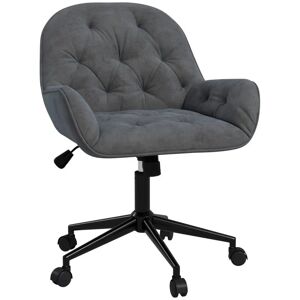 Rootz Living Rootz Kontorstol - Skrivebordsstol - Computerstol - Højdejusterbar - Fløjlsagtig polyester - Velvet Look - Grå - 60W x 61D x 81-91H cm