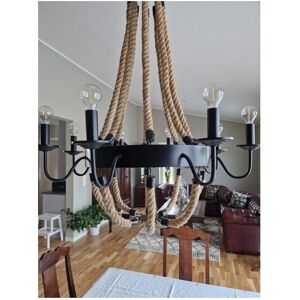 Highlands Exciting ceiling lamp made of steel and rope in marine model