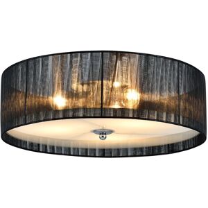 [lux.pro]® Loftlampe Helena - 3xE27 max. 42W - tekstil/glas - sort/hvid