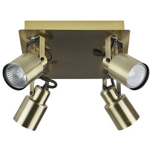 Beliani Spotlys Væglamper messing metal med 4 lyskilder ø 5 cm justerbar svingarm cylinderformet skærm spotlight design stue indretning