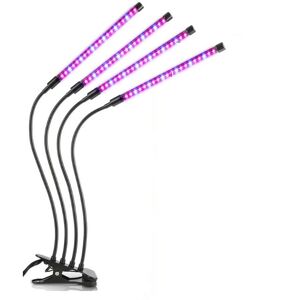 INF Plantelampe/plantebelysning med 4 fleksible LED-lysstofrør   1-pack