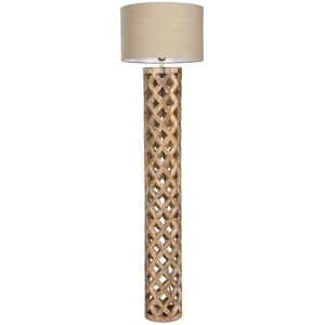 Gulvlampe Home ESPRIT Beige Natur Mangotræ 220 V 41,5 x 41,5 x 158 cm