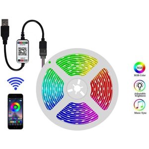 Ledlist_Sverige Fleksibel 5m RGB LED strip / Lyssløjfe / LED-Strip Bluetooth APP