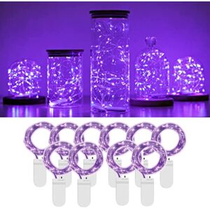 Megabilligt 10-Pack 1m Mini LED Light Loop Battery-Powered Purple