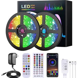 High Discount LED Smart Strip Lys 20M RGB Music Sync 12V Vandtæt LED Strip 2835 SMD Farveskiftende LED Lys med Bluetooth Controller Adapter til Soveværelse Hjemme