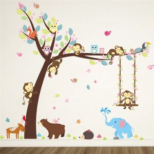 shopnbutik Swinging Monkey Wall Sticker Children's Room Kindergarten Environment Arrangement Removable Mural