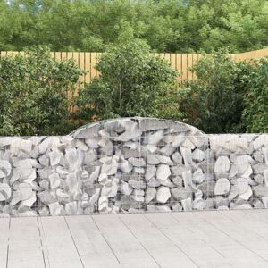 vidaXL buede gabionkurve 13 stk. 300x30x80/100 cm galvaniseret jern