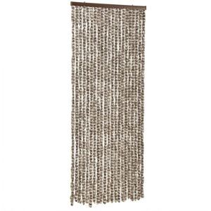 vidaXL flueforhæng 100x230 cm chenille gråbrun og hvid