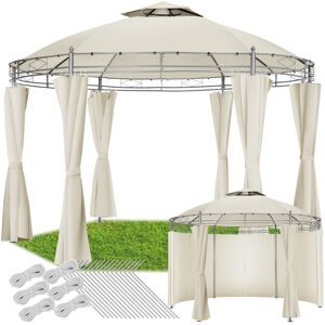 TecTake Havepavillon rund 3,5m Siana - creme