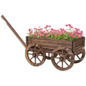 Rootz Living Rootz Flower Box - Plant Trillebør - Langt håndtag - Træhøjseng - Vejrbestandig - Grantræ - Brun - 120 X 41 X 50 Cm