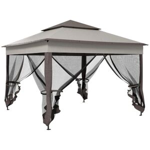 Rootz Living Rootz Folding Gazebo - Bæretaske - Sidevægge - Lynlåse - Metal - Polyester - Rustbestandigt stel - Cremehvid - 3,25 X 3,25 X 2,7 M