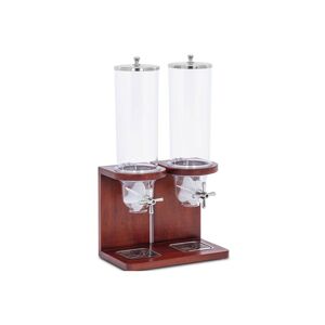 Royal Catering Müsli dispenser - 2 x 3,5 l - rustfrit stål / plast / bøgetræ - Royal Catering