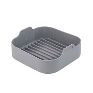 shopnbutik Air Fryer Silicone Grill Pan Accessories, Size: Square 20.5 cm(Gray)