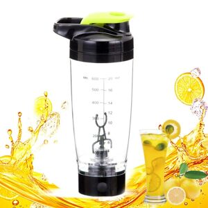 shopnbutik 600ML Mixer Water Bottle Portable Electric Protein Automatic Creative Coffee Milk Cup(green)