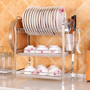 shopnbutik Multi-function Kitchen Stainless Steel Three Layers Flower Shape Steel Sheet Rack Hanging Bowl Dish Holder