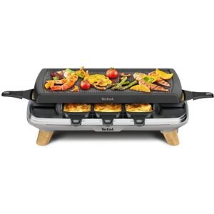 Tefal RE610D 3-i-1 8-personers raclette sort/rustfrit stål/træ