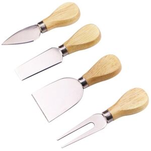 Shoppo Marte 4pcs / Set Stainless Steel Cheese Knife Bamboo Handle Cheese Slicer Wood Handle Cheese Knives Set Cutter