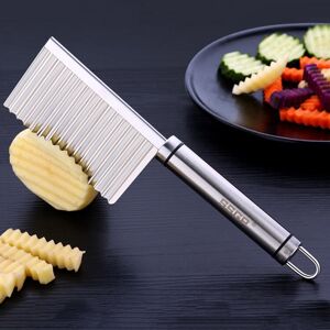 SSGP Stainless Steel Potato Wavy Edged Cutter Knife Potato Slicer, Length: 22.5cm