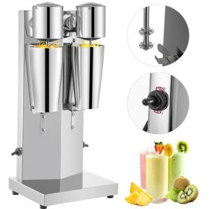 VEVOR Milkshake Maker Kit, Elektrisk Milkshake Maker i rustfrit stål, 180 W Milkshake Machine, Dobbelt Head Classic Milkshake Maker med 800 ml kop, Silver