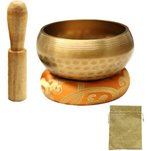 shopnbutik Buddha Sound Bowl Yoga Meditation Copper Bowl, Size: Diameter 8cm(Bowl+Mat+Wooden Stick+Linen Bag)