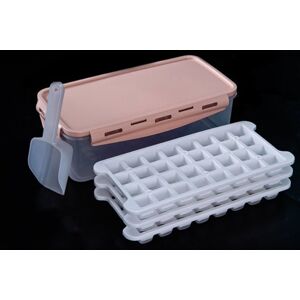 shopnbutik Household Silicone Ice Box With Lid Ice Cube Mold Refrigerator Ice Lattice Quick Freezer Random Color Delivery, Size:96 Grid