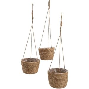 BigBuy Home Set med kurve Natur Naturlig fiber 20 x 20 x 27 cm (3 Dele)