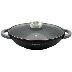 Herzog 32 cm marmorbelagt wok med glaslåg Aromaknop - 4,3L