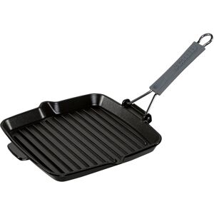 Staub Firkantet Grillpande Induktion 24 Cm Sort