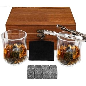 Smartfynd Whiskyset med glas, kylstenar, underlägg och tång