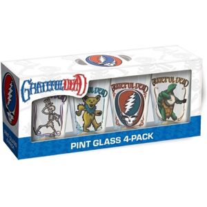 Grateful Dead: Classic Covers 16 Oz 4 Pack Pint Glasses (Terrapin. Stealie. Bear. Skeleton)