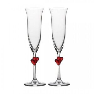 L’Amour Champagne glass 17cl 2-pack Red Heart - Stölzle