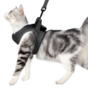 Shoppo Marte Cat Leash Pet Chest Harness Leash, Size: M(Grey)