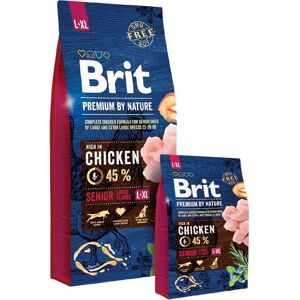 Brit Premium by Nature Senior L+XL - tørfoder til hunde - Æble, Kylling, Majs 15 kg