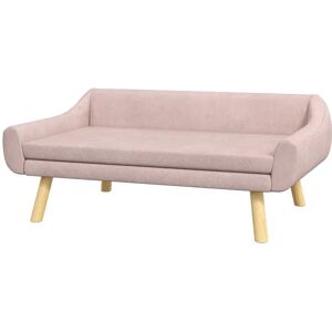 Rootz Living Rootz Pet Sofa - Hundesofa - Scandi Design - Aftagelig pude - Velvet Look - Pink + Naturlig - 102 cm x 58,5 cm x 42,5 cm