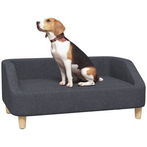 Rootz Living Rootz Hundesofa - Pet Sofa - Medium - Store Hunde - Hundesofa - Hævet Design - Hundestol - Træben - Skum - Plast - Mørkegrå - 95 X 63 X 39 Cm