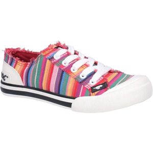 Rocket Dog Dame/Damer Jazzin Eden Stripe Lace Up Canvas Trainer