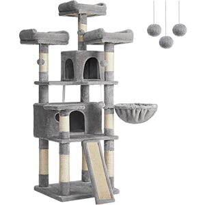 Feandrea Cat Tree, XXL Cat Condo 172 cm, lysegrå