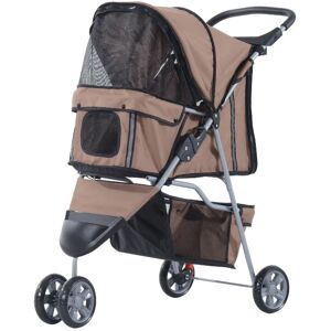 Rootz Living Rootz Dog Cart - Dog Buggy - Dog Trolley -  Trolley Pet - Pet Travel Stroller - Puppy Jogger Carrier - Coffee Brown - 75x45x97 cm