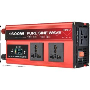 SupplySwap Strøm Inverter, 12V til 220V Konvertering, Ren Sinus Bølge Teknologi, 1600W, 12V, 220-230V 50Hz