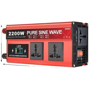 SupplySwap Strøm Inverter, 1600W Ren Sinus, 2200W, 12V til 220V, 2200W-12V-220V-50HZ